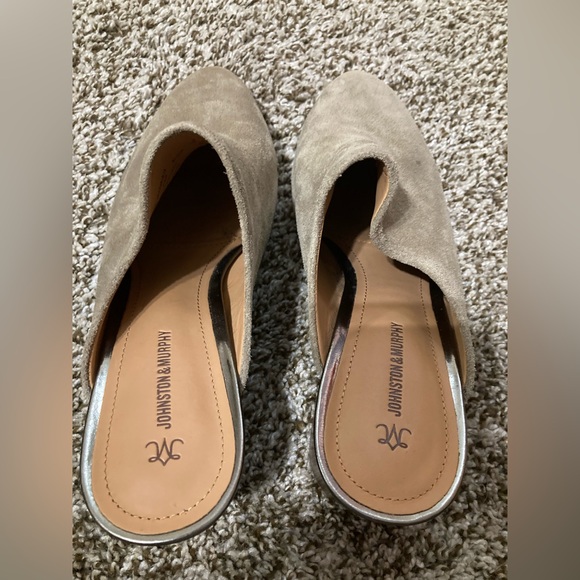 Johnston & Murphy Trista Mule Taupe Leather Heel Shoes, Size 7 - Picture 2 of 6